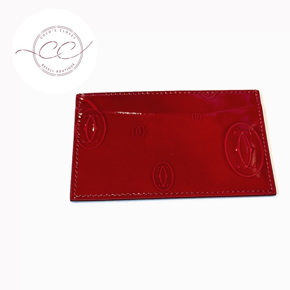 Cartier Happy Birthday Red Patent Leather Calfskin Card Holder